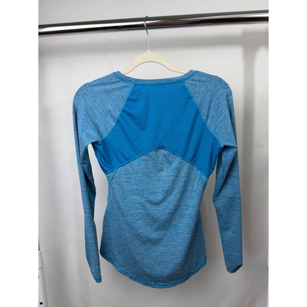 Champion Vapor Womens Blue Heathered Mesh Back Long Sleeve Athletic Top Small - Picture 3 of 10